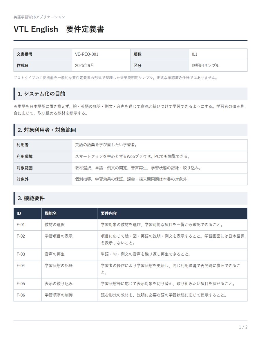 要件定義書の例